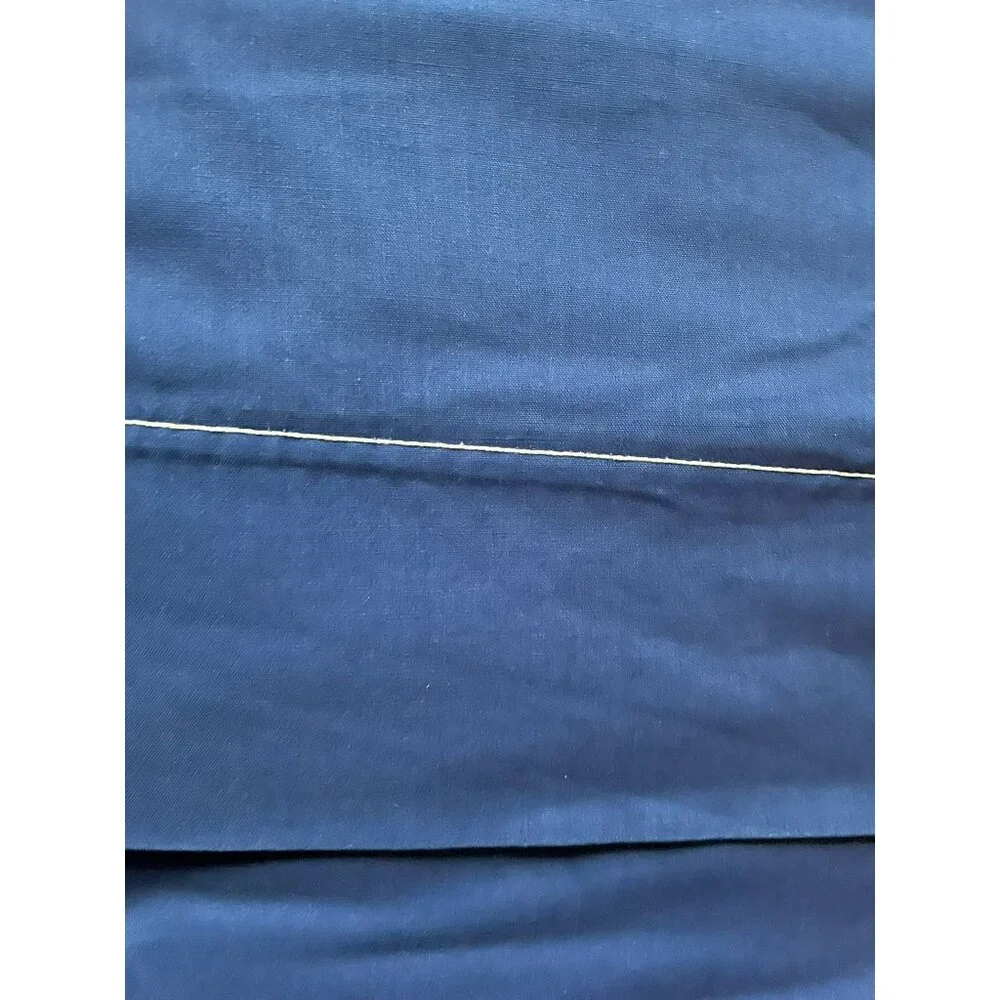Vintage Cannon Monticello Full Flat Sheet and One Pillowcase Used Blue 2 Piece